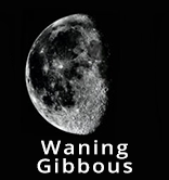
							
								Image of a waning Gibbous moon. Most of the moon is illuminated, a small portion of the right hand side is dark
							
							