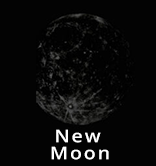 
							
								Image showing a new moon. The moon is dark and only faintly visible. 
							
							